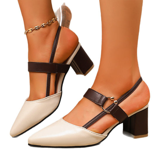 Damen Elegante Slingback Sandalen mit modischem Schnitt und Absatz EB