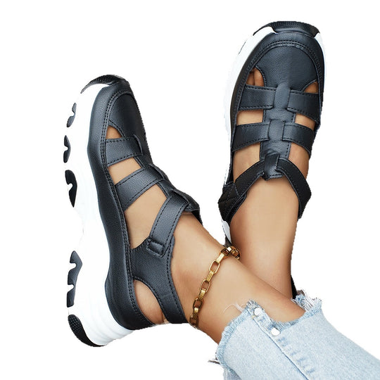 Damen  sportive Plateau-Sandalette im Sneakerstil mit verstellbaren Riemen und dämpfender EVA-Sohle EB