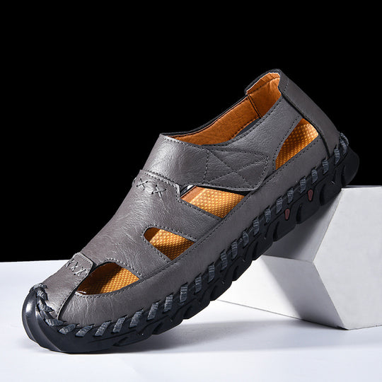 Herren Atmungsaktive Leder-Sandalen mit rutschfester Sohle EB