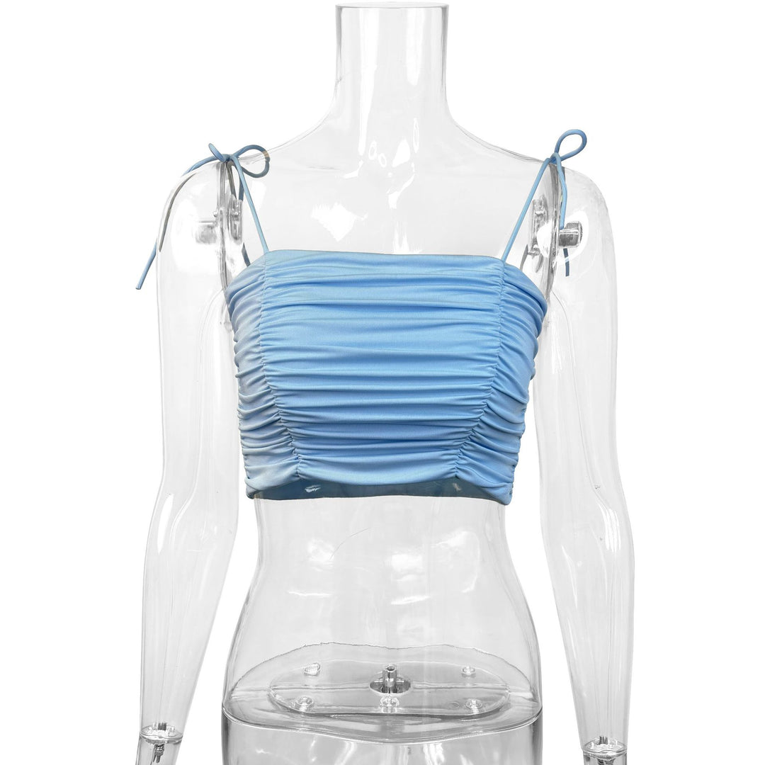 Damen Crop-Top mit Raffungen und verstellbaren Trägern EB