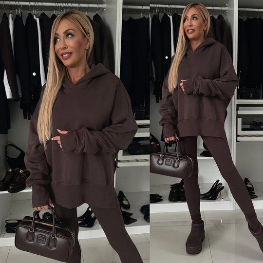 Damen gemütlicher Hoodie mit Leopardenmuster EB