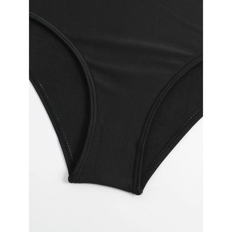 Damen Hochgeschnittener Bikini mit modischem Streifenmuster und floralem Unterteil EB