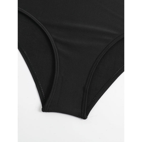 Damen Hochgeschnittener Bikini mit modischem Streifenmuster und floralem Unterteil EB