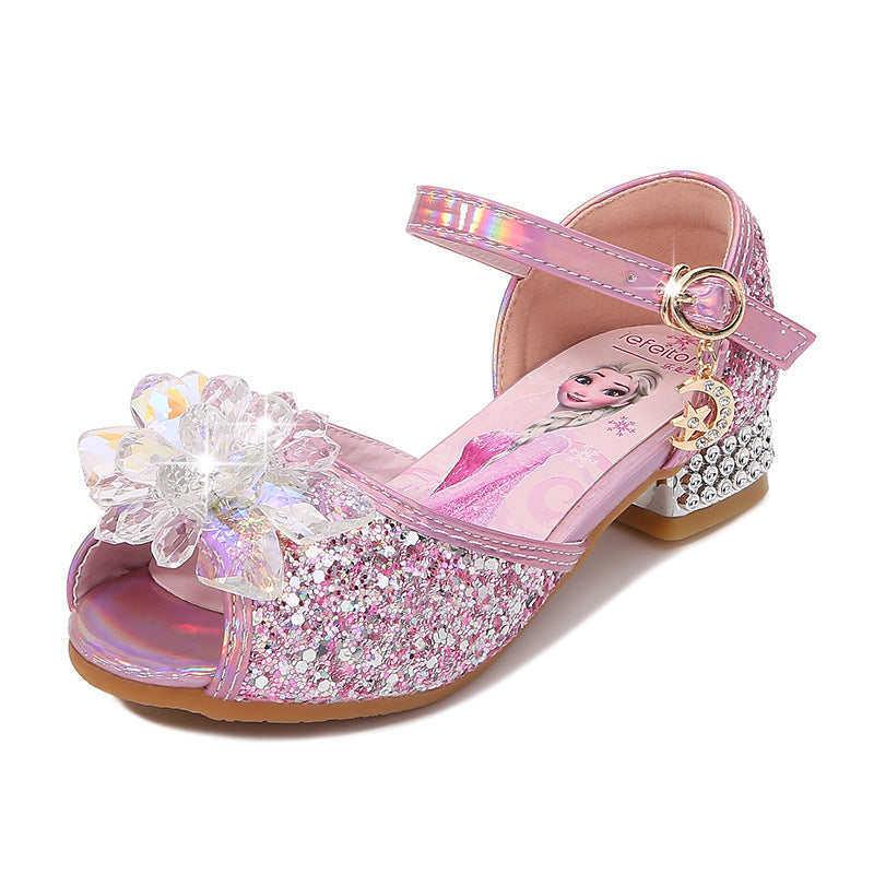 Mädchen Glitzernde Festtagschuhe mit Blumenapplikation EB