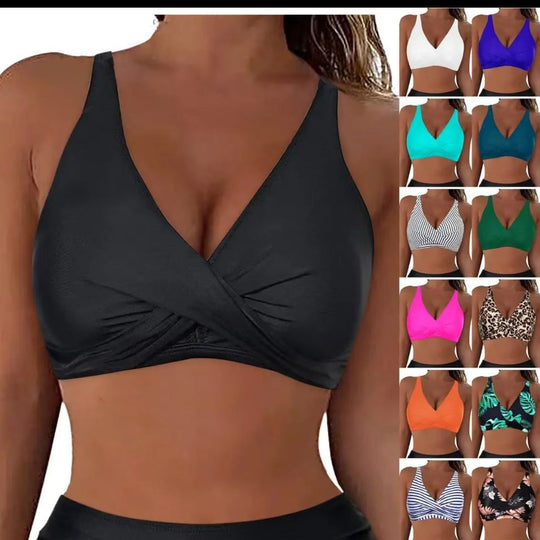 Damen Sportliches Bikinioberteil mit Wickeldesign EB