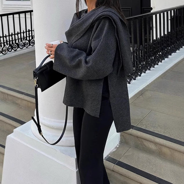 Damen Oversized Strickjacke mit elegantem Schnitt und voluminösen Ärmeln EB