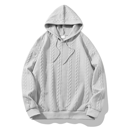 Herren nan Kapuzenpullover mit erhabenem Flechtrelief und weichem Innenfutter EB