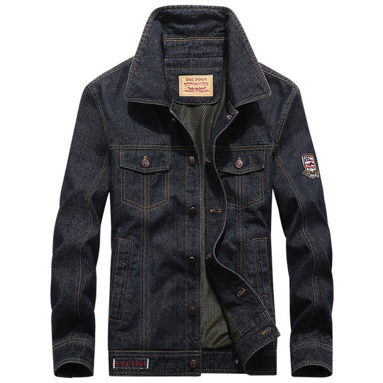Herren Jeansjacke im Worker‑Stil mit Aufnäher und Mesh‑Futter EB