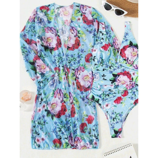 Damen Strandoveralls mit floralem Design und leichtem Material EB