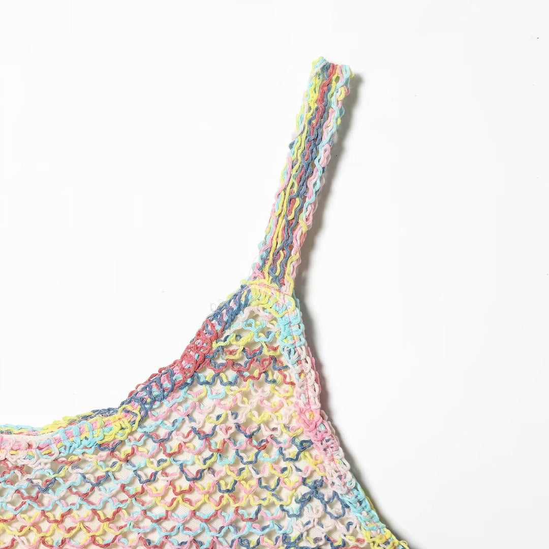 Damen gehäkeltes Oberteil im farbenfrohen Design EB