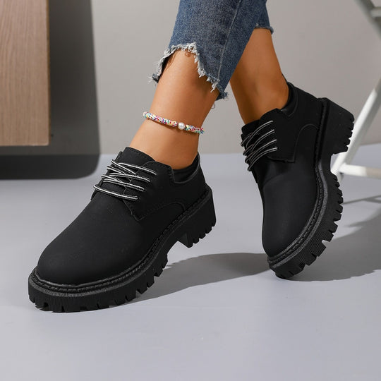 Damen Modische und bequeme Schnürschuhe mit griffiger Profilsohle EB