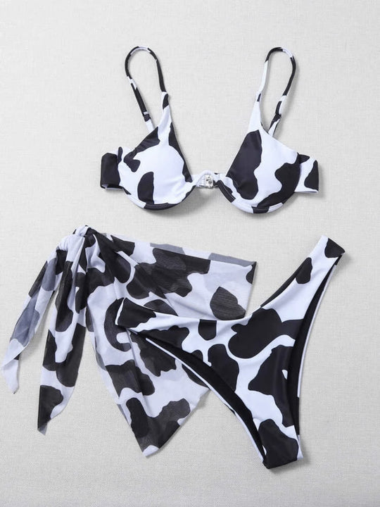 Damen Triangel-Bikini-Set mit elegantem Wickelrock EB