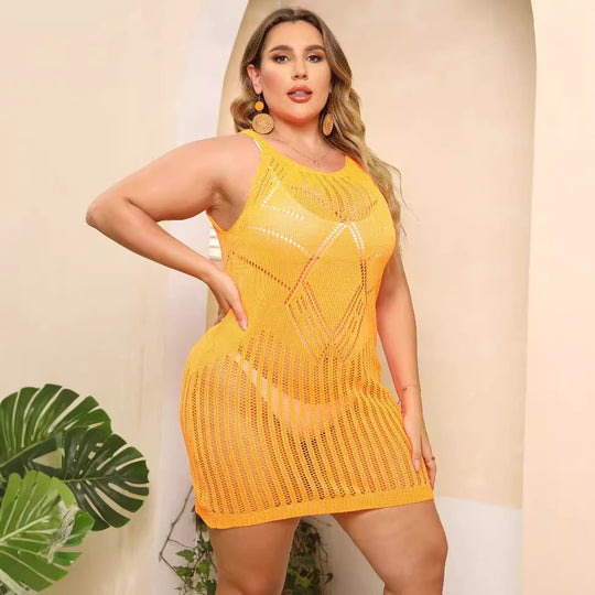 Damen luftiger Netz-Strandkleid EB