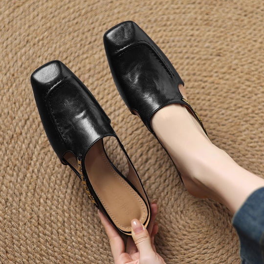 Damen Komfortable Mules mit elegantem Blickfang EB