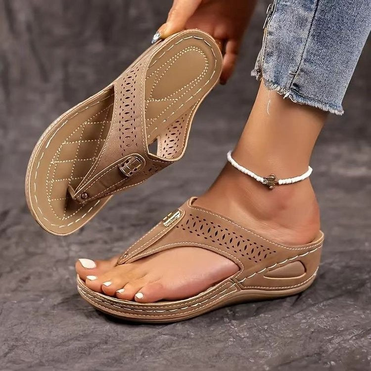 Damen Zehentrenner-Sandalen mit komfortablem Fußbett und atmungsaktiver Obermaterial EB