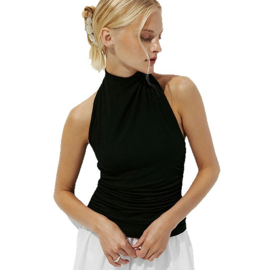 Damen Hochabschließendes Top mit figurbetontem Schnitt und Rüschendetails EB