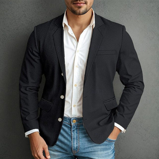 Herren eleganter Blazer mit strukturiertem Design und praktischen Taschen EB