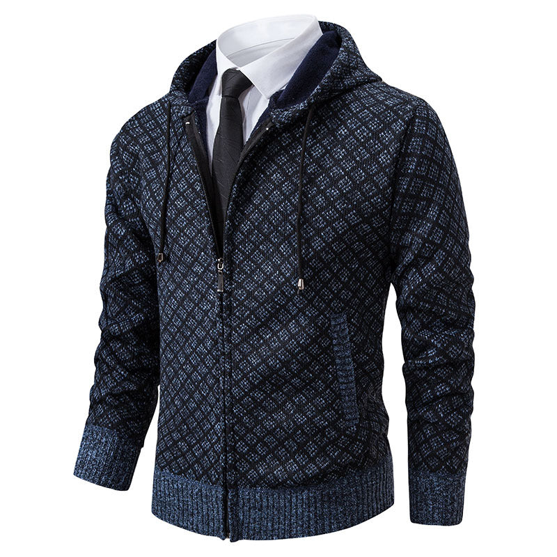 Herren modische Sweatjacke mit Kapuze und elegantem Muster EB