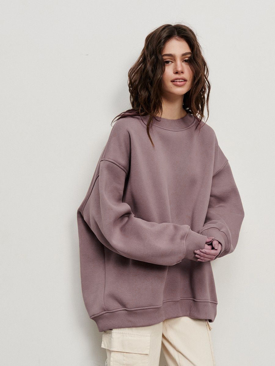 Damen Oversized Sweatshirt im lässigen Stil mit übergroßen Ärmeln und elastischen Bündchen EB
