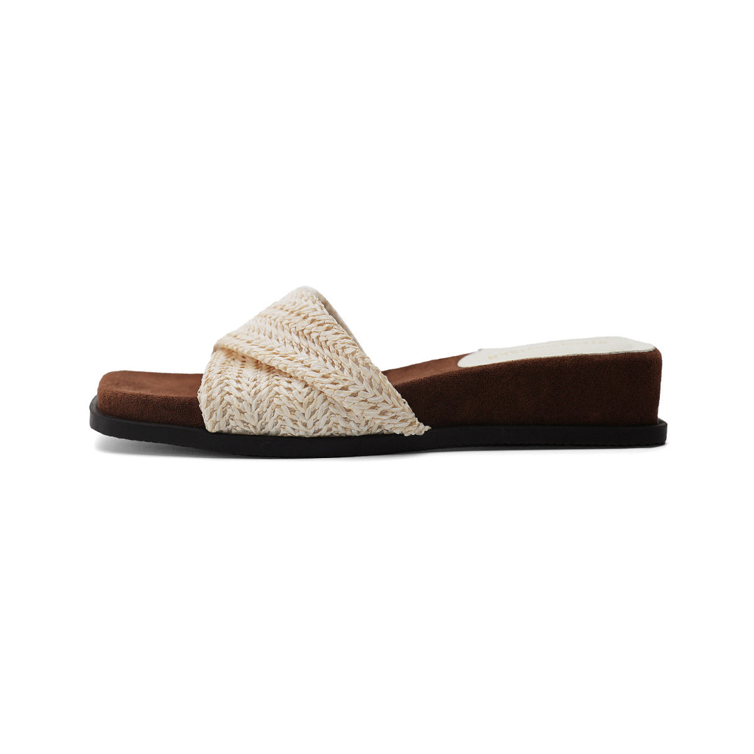 Damen Slip-On Sandalen mit modischem Flecht-Design EB