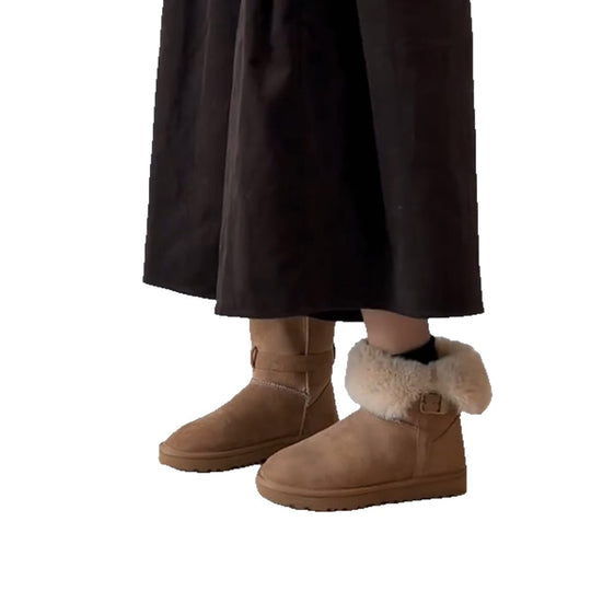 Damen Kuschelige Winterboots mit weichem Kunstfellkragen und robuster Sohle EB
