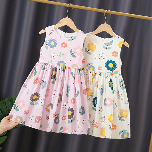 Mädchen Sommerkleid mit bunten Blumenmustern EB
