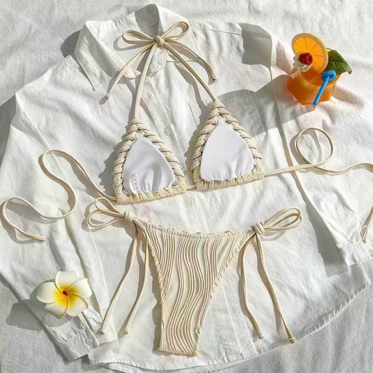 Damen Bikini-Set mit elegantem Rüschendesign und verstellbaren Trägern EB