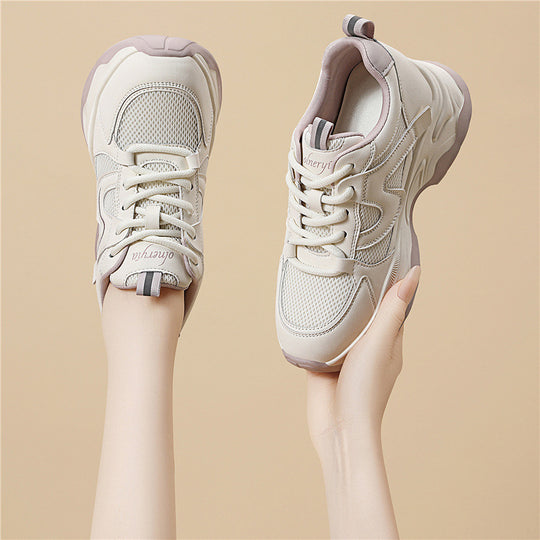 Damen Sportliche Chunky Sneaker mit atmungsaktivem Obermaterial und dämpfender Sohle EB