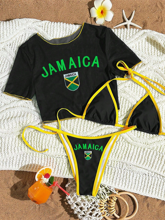 Damen Bikini-Set mit kreativem grafischen Design EB