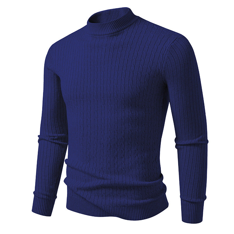 Herren Rollkragenpullover mit strukturiertem Zopfdesign EB