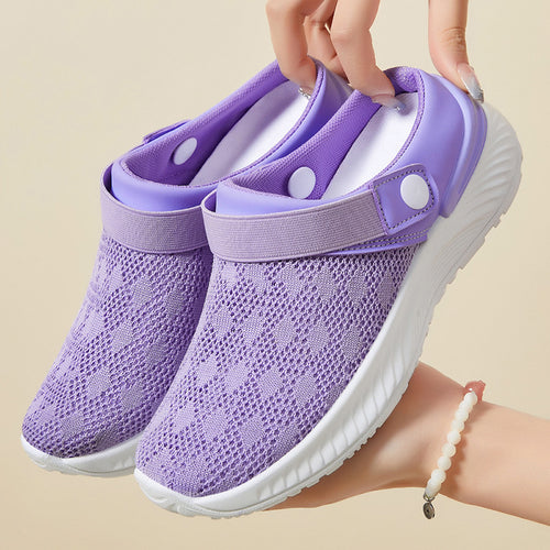 Damen Komfortable Slip-On Freizeitschuhe mit elastischem Knöchelriegel EB