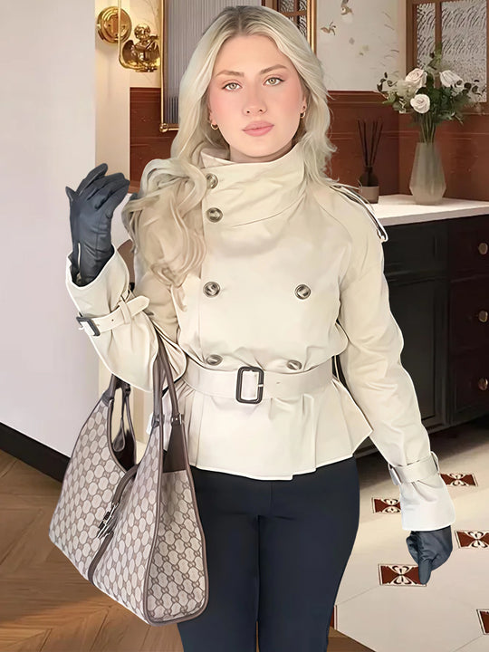 Damen Trenchcoat mit taillierter Silhouette und doppelter Knopfleiste EB