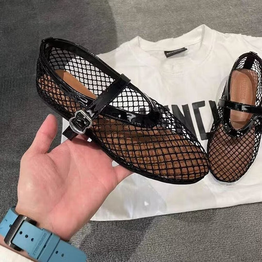 Damen Mesh-Sandalen mit verstellbarem Riemen EB