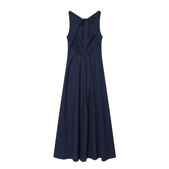 Damen Maxikleid mit elegantem V-Ausschnitt und fließendem Schnitt EB
