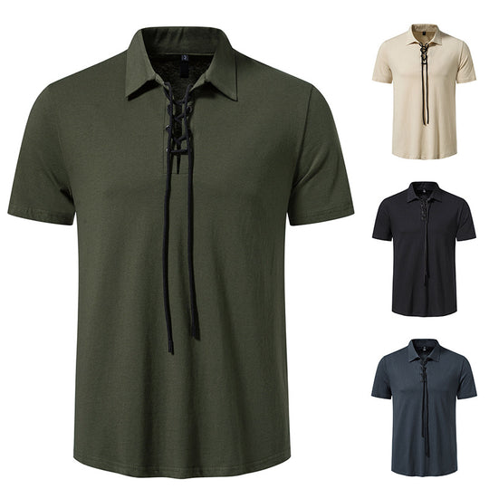 Herren Polo-Shirt mit einzigartigem Schnürdesign EB