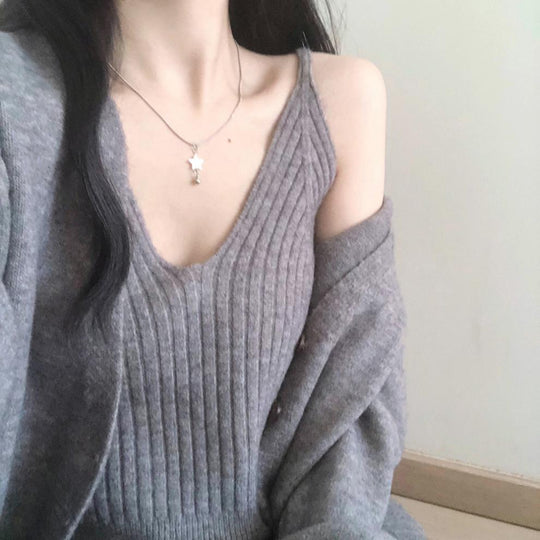 Damen Weicher Langarm-Cardigan mit Knopfleiste und bequemer Passform EB