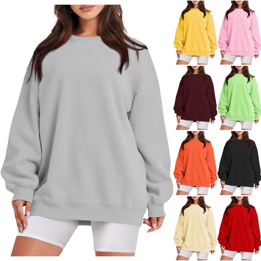 Damen nan Longline-College-Sweatshirt mit geripptem Saum, Raglanärmeln und angerauter Innenseite EB