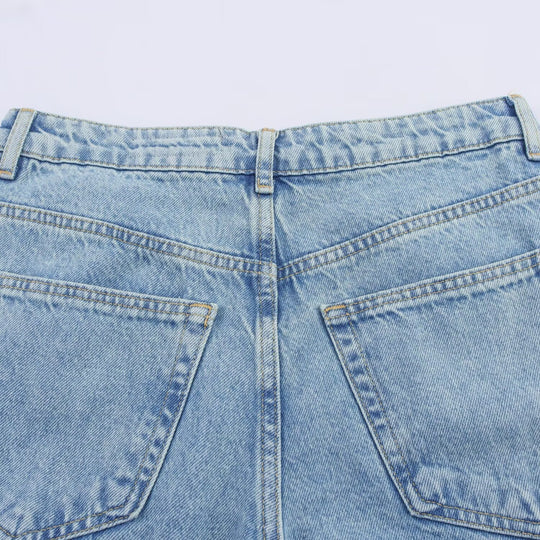 Damen weite Jeans mit floralen Spitzenapplikationen EB