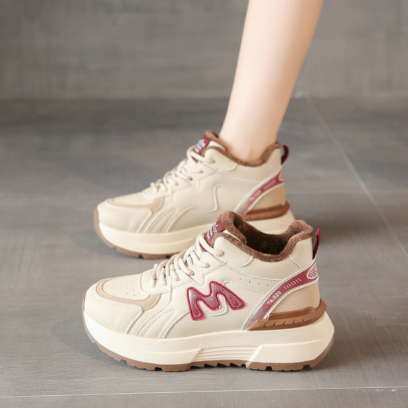 Damen Sportliche High-Top Sneakers mit kuscheligem Innenfutter und rutschfester Profilsohle EB