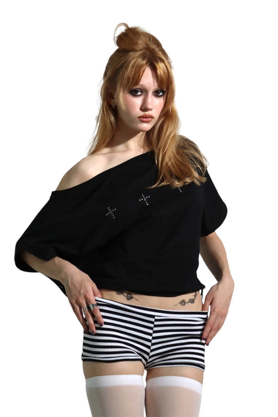 Damen Oversized Shirt mit glitzerndem Grafikelement EB