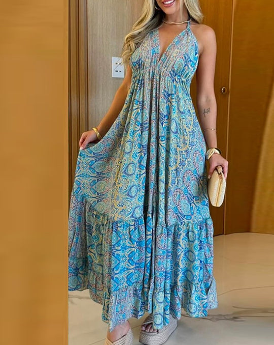 Damen Maxikleid mit verspieltem Paisleydesign und komfortablem Schnitt EB