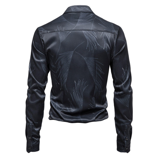 Herren Hemd mit elegantem Muster und modernem Glanz EB