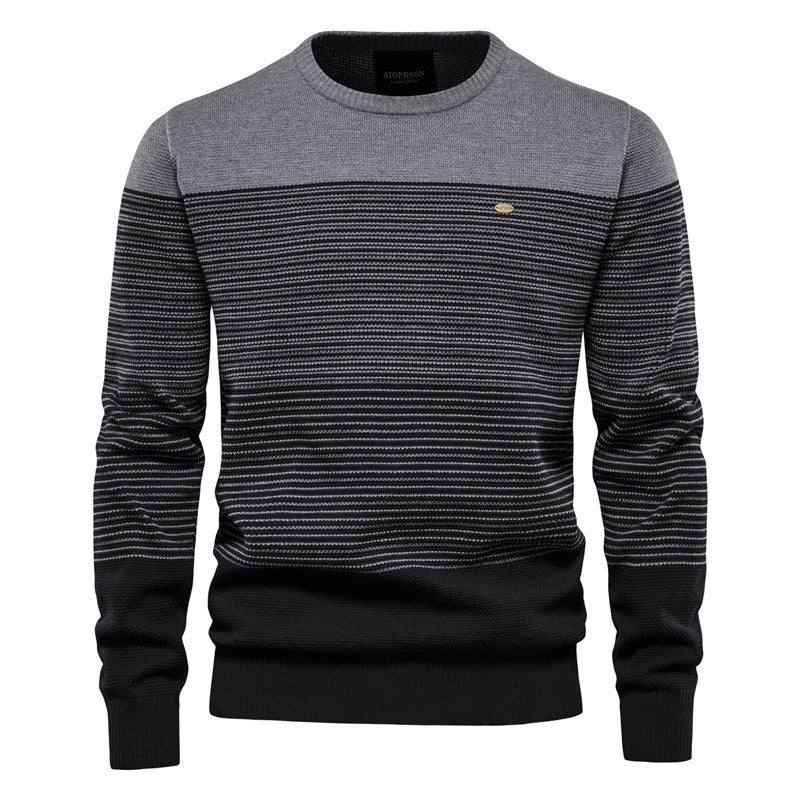 Herren Strickpullover mit komfortabler Struktur und eleganten Farbblöcken EB