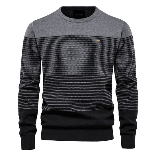 Herren Strickpullover mit komfortabler Struktur und eleganten Farbblöcken EB