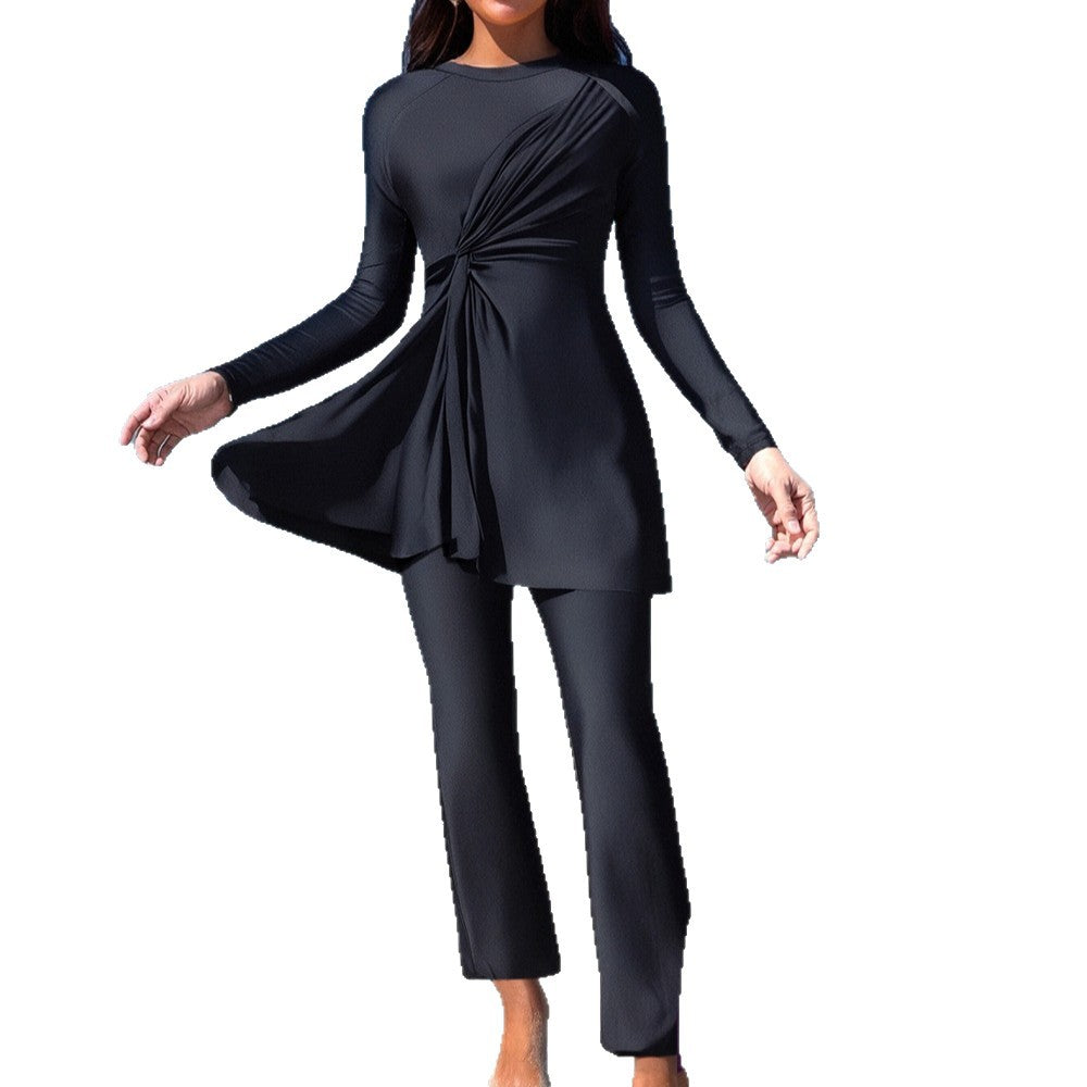 Damen Eleganter asymmetrischer Badeanzug mit Drapierung EB