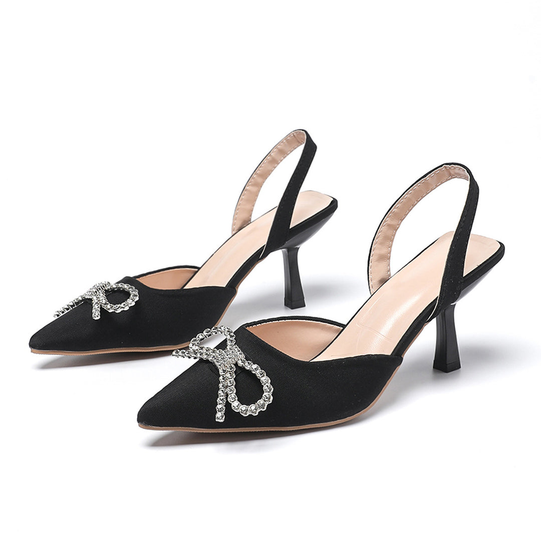 Damen Slingback-Pumps mit funkelndem Schleifen-Detail EB