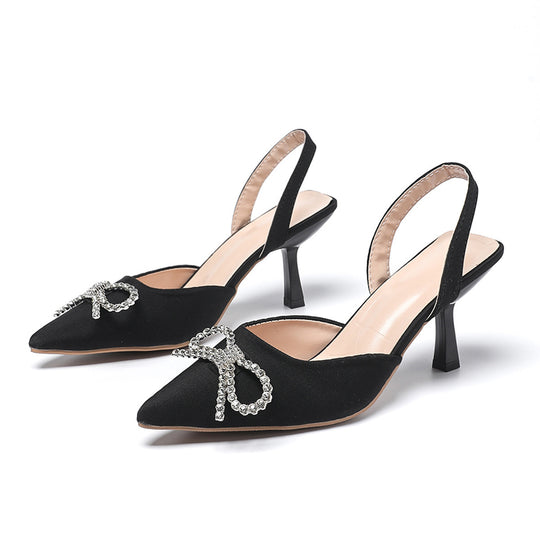 Damen Slingback-Pumps mit funkelndem Schleifen-Detail EB