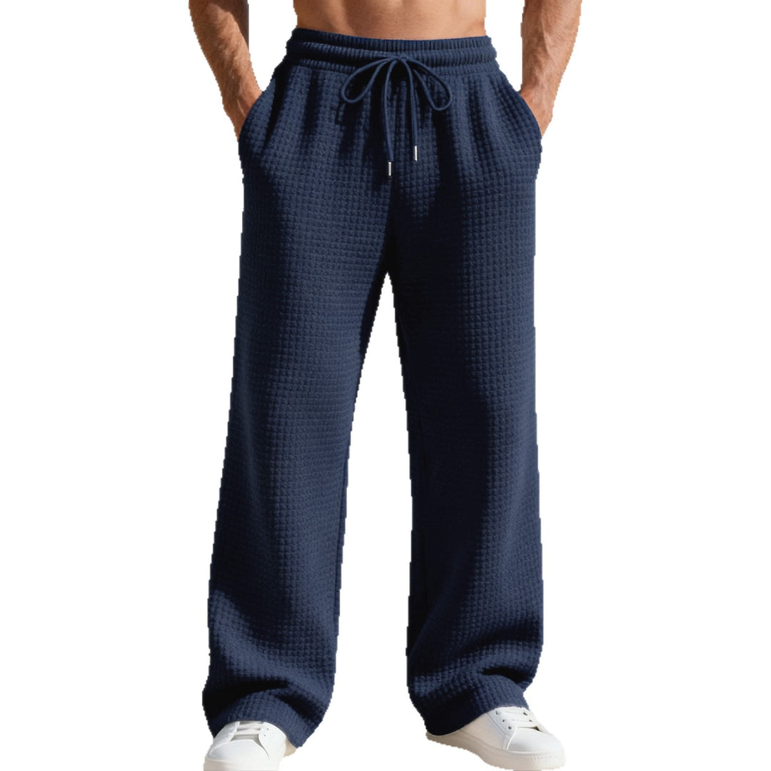 Herren Locker geschnittene Loungehose mit Waffelstruktur und Kordelzug EB