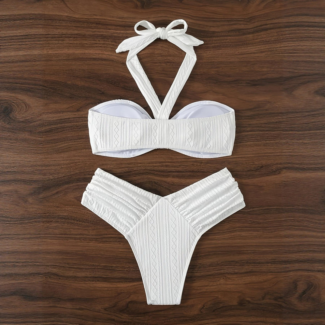 Damen Bandeau-Bikini mit innovativem Wickel-Design und figurschmeichelndem Schnitt EB