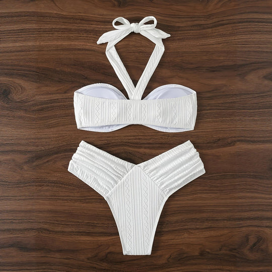 Damen Bandeau-Bikini mit innovativem Wickel-Design und figurschmeichelndem Schnitt EB